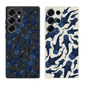 Many Whale Sharks Pattern Phone Cases For Samsung Galaxy S26 Ultra S25 Edge S24 Plus S23 FE S22 S21 Shockproof TPU Soft Liquid Silicone Cellphone Casing Cover With Lanyard Button