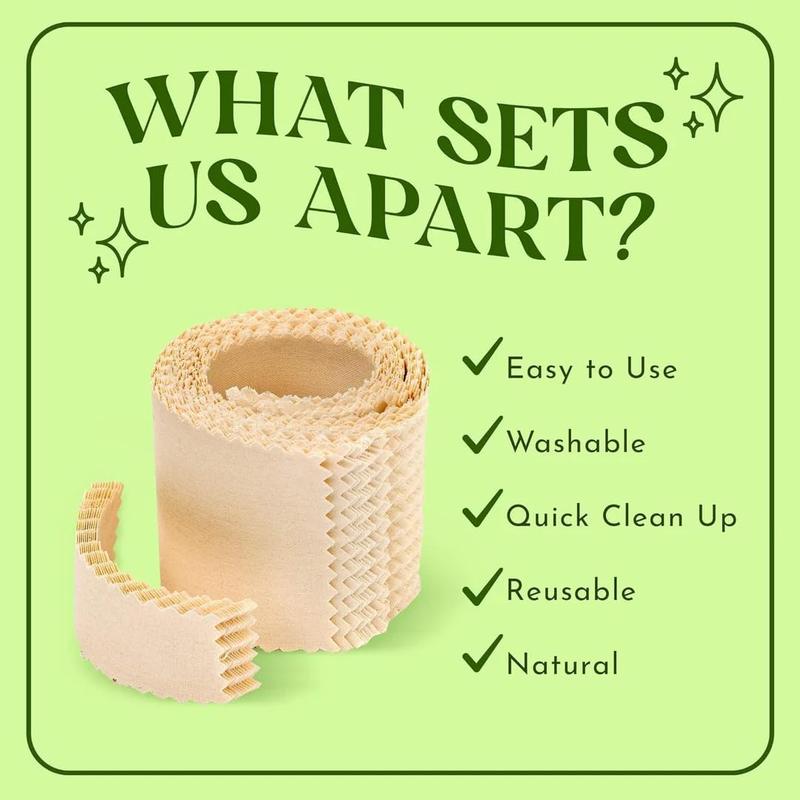 MOOM Organic Sugar Wax with Tea Tree Oil (12 oz) + 48 Reusable Polycotton Waxing Strips – Gentle Hair Removal Kit for Face, Bikini, Legs & Body – Natural & Vegan for Women & Men (Sticks NOT Included)