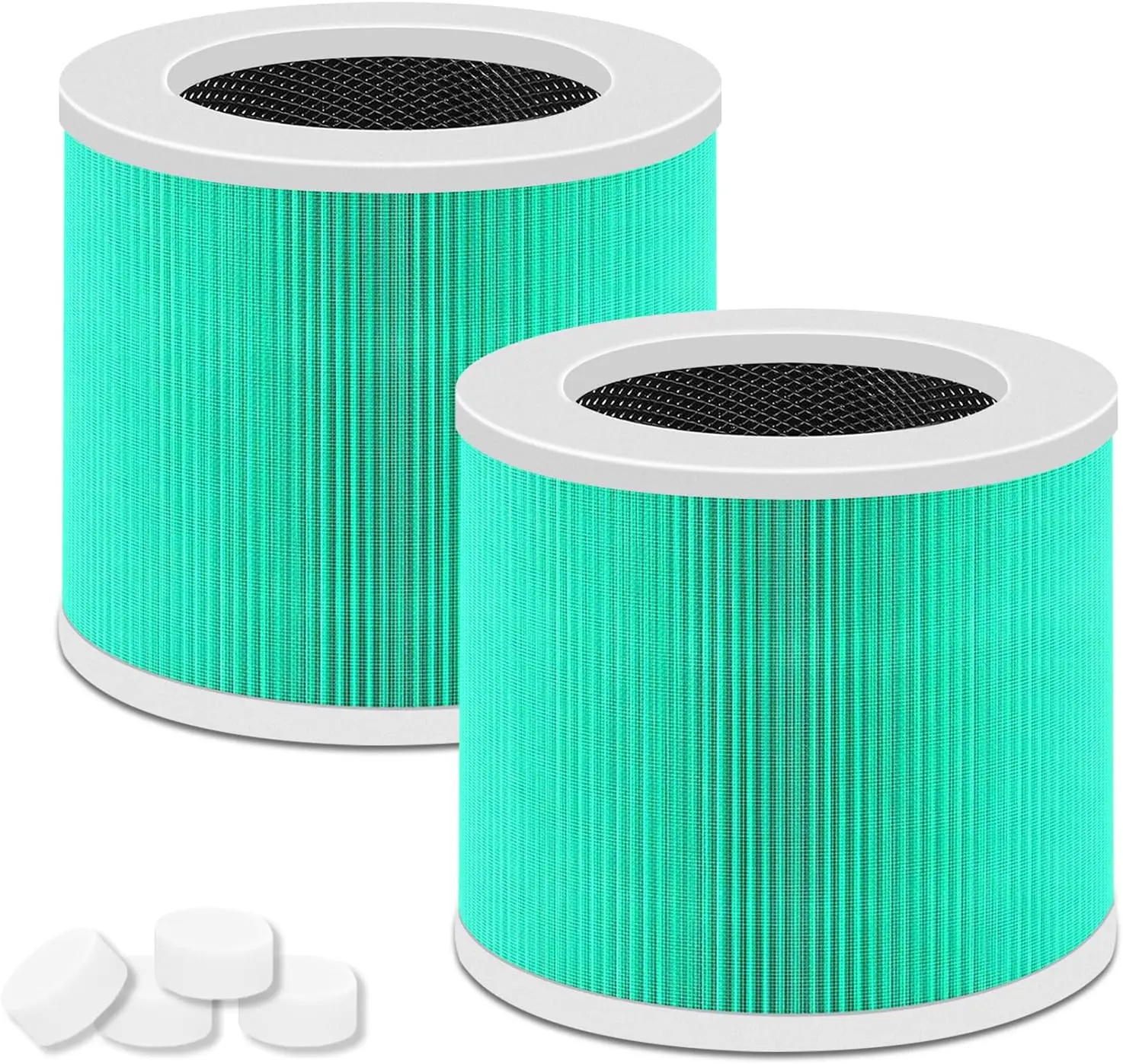 2 Pack HY1800 Replacement Filter Compatible with CHIVALZ//Loytio/Honeyuan/AYAFATO/IOIOW, 3-in-1 Filtration System True Activated Carbon HY1800 Filter Replacement