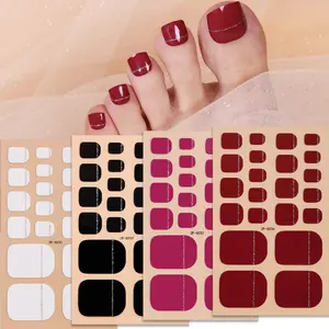 4 Piece Set of Self-Adhesive Nail Art Stickers, Nail Art Sheet, Simple Solid Color Toe Nail Decor for DIY Home Use, Perfect for Women's Nail Art