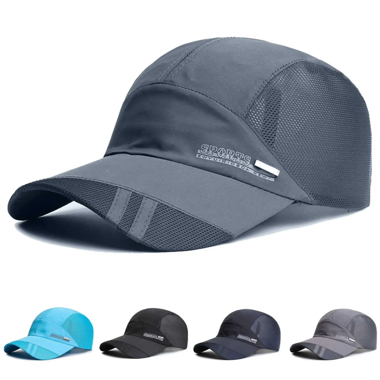 Men's Sports Hat - Lightweight Breathable Mesh Cap, Ventilation Mesh Outdoor Cap for Fishing, Sun Protection, Breathable Mesh Caps, Ventilation Mesh Cap