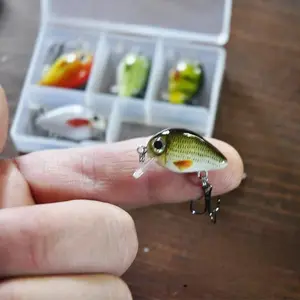 5pcs Mini Fish Bass Fishing Lure Set 3cm 1.5g Mini Artificial Baits Topwater Crank Wobblers For Pike Crankbaits Fishing