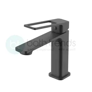Aquamoon Denali Collection Single Lever Bathroom Vanity Faucet Matte Black Finish