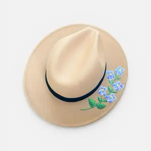 Hand Painted Hat with Violet Flowers - Stylish and Unique Design for Everyday Wear