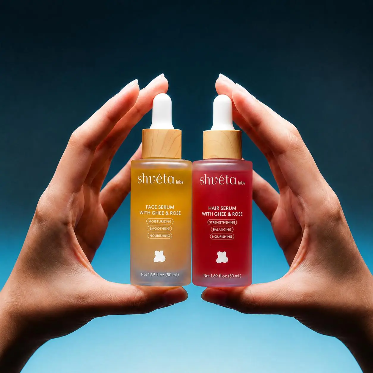 Ghee Face and Hair Overnight Serum Bundle, Skin Repair, Frizz Fix While You Sleep, Save $26