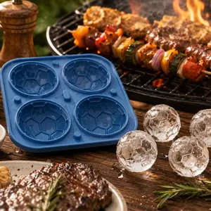 3D Soccer Ball Ice Cube Mold for Whiskey, Cocktails & Game Day Drinks