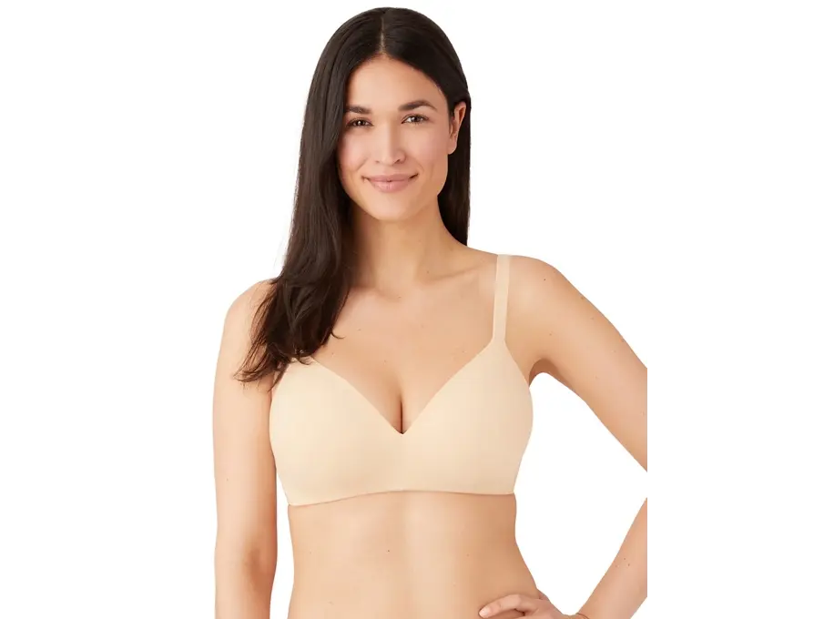 Women's Wacoal How Perfect Wireless Soft Cup Bra - Nude, Stretchy Spandex Nylon Fabric, Adjustable Straps, Stretchy Back, Minimalist Style, Everyday Comfy Underwear-Friendly Design (Fits 32D, 36DD, Bikini-Compatible), Light, Hand Wash, Solid, Wire-Free
