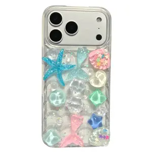 Handmade iPhone Case, Mermaid Theme 3D Phone Cover, Soft Protective Shell, Fashionable and Unique Mobile Accessories