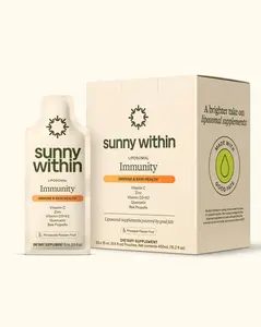 Immunity by Sunny Within - Pineapple Passion Fruit Flavor (30 Pouches) - 6-in-1 super immunity stack with liposomal Vitamin C, Bee Propolis, Quercetin, Zinc, and Organic Avocado Oil for absorption