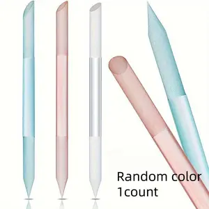 Dual-Ended Crystal Glass Cuticle Pusher Set - Durable & Comfort Grip for Precision Manicure & Pedicure Nail Care Tool