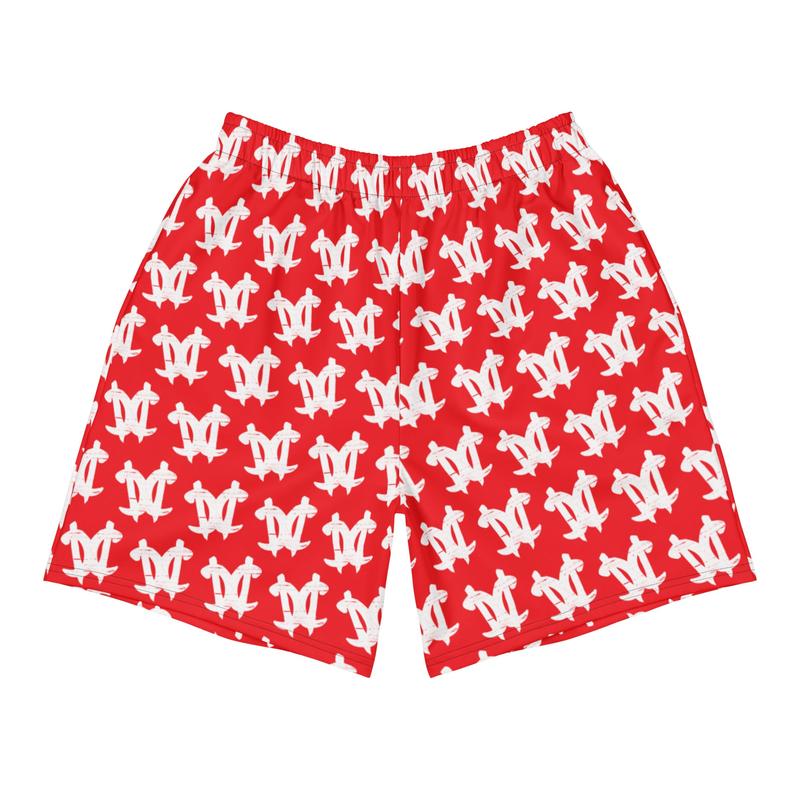 CC All-Over Print Unisex Athletic Long Shorts'Red