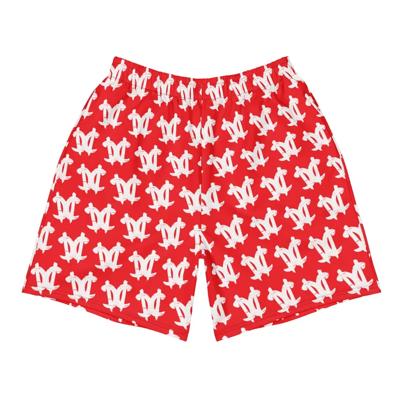 CC All-Over Print Unisex Athletic Long Shorts'Red