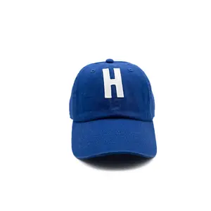 Royal Blue Letter Baseball Hat 100% Cotton Fabric Embroidered Design Personalizable Classic Style Adjustable Comfortable & Durable