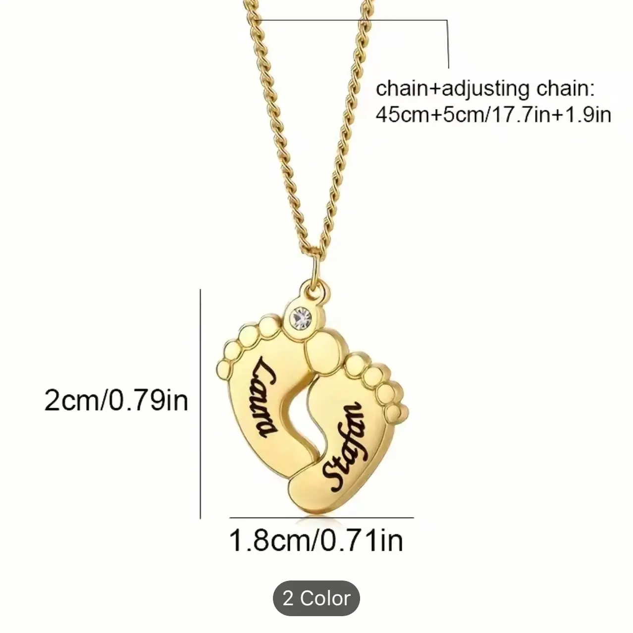 Baby Name Foot Necklace