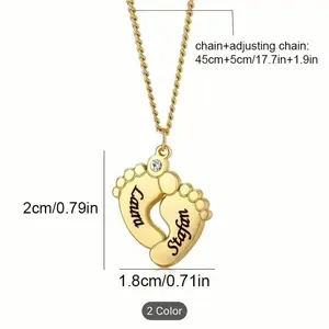 Baby Name Foot Necklace