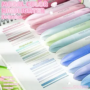 Gradient Fluorescent Highlighters, Blue//, Large Capacity, Student Notebook Pens, Marker Pen, Stackable, Office Supplies, Writing Tools