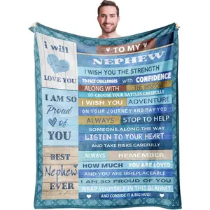 Nephew Blanket from Aunt/Uncle - 50"x60" Throw for Birthday, Graduation, Best Nephew Ever Gift Idea