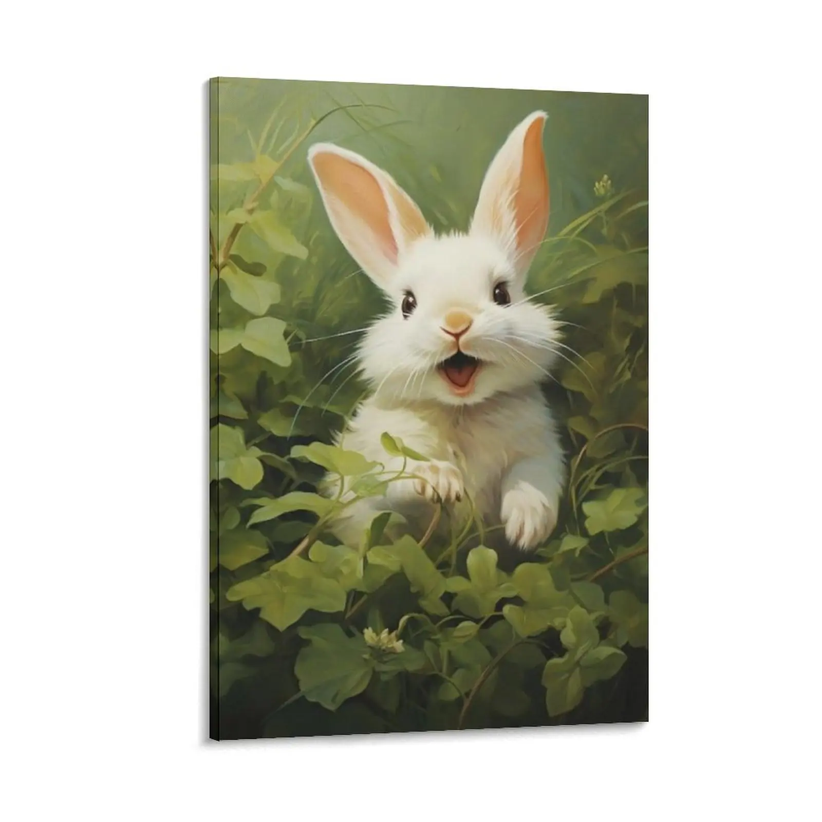 Rabbit Cartoon Oil Painting Cute Rabbit Poster  Kids Room Canvas Wall Decor  Rabbit Wall Art Living Room Posters Canvas Poster Bedroom Decor Sports Landscape Office Room Decor Gift Frames Ornaments