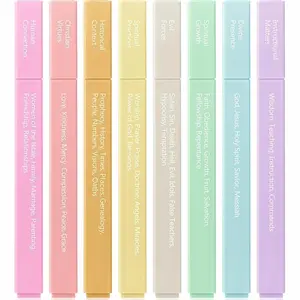 Mr. Pen - Bible Highlighters with Color-Coding System 8 Pack Soft Pastel Aesthetic Highlighters Assorted Colors for Studying Note-Taking and Journaling