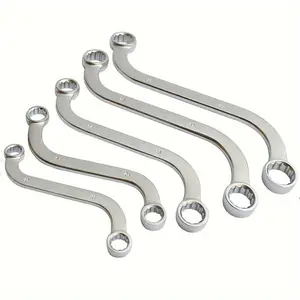 5pcs S Type 10-19mm 12-Point Box Ends Double-Headed Special-Shaped Fastening Wrench Car Repair Tool S-Shaped Spanner Hardware