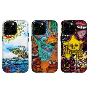 Bold Colorful Skull and Wave Art Tough Protective Phone Case Ideal Fan Gift Compatible with iPhone 11-17 Pro Max and Samsung S22-S25 Ultra LUMN Studio