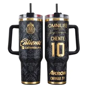 Chivas Guadalajara Black Tumbler 40oz 20oz Handle, Cup Soccer Club Mug Fan Drinkware Gift, Gift for fan