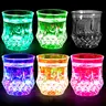 Liquid Activated LED Flash Crystal Cups 4 Pack Multicolor Water Activated Glowing Tumblers with Auto Light Up for Bar Party Decor Christmas Gift Thanksgiving Tableware Shimmering Plastic Material Valentine's Gift for Boyfriend