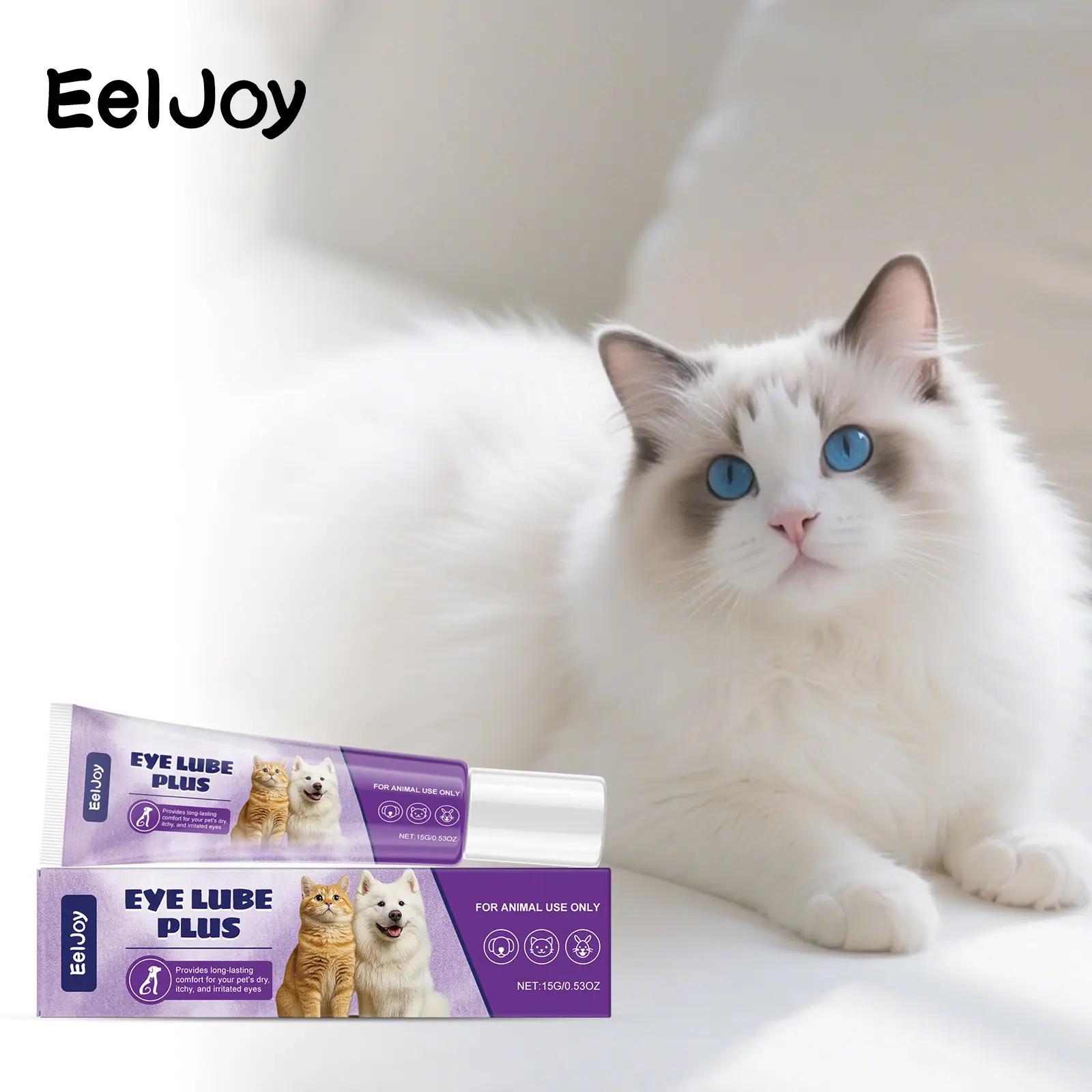 Pet Eye Tear Stain Cream, Suitable for Cats and Dogs, Gentle Tear Stain Removal, No-Rinse, Portable Daily Care