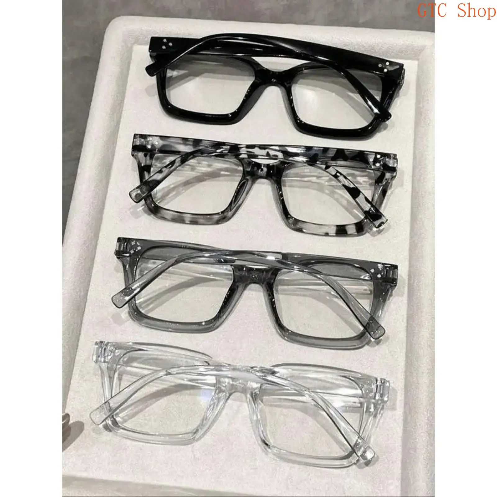 4 Pairs Unisex Classic Casual Square Glasses, Minimal Stylish Non-Prescription Eyewear with Lightweight Comfortable Frame, Ideal for Daily Casual Wear, Office Work, Daily Leisure and Back-To-School Fashion Daily Matching Activities