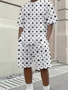American High Street Full Print Floral Short Sleeve Set, Street Style Essential, Perfect for Outing and Trendy Looks