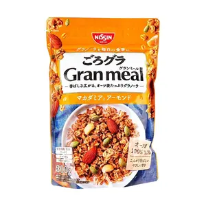 NISSIN CISCO GORO GURA Mixed Nuts & Oats Cereal - Macadamia & Almond Flavor, 300g | High Fiber, Iron, 9 Vitamins, Nutritious Breakfast