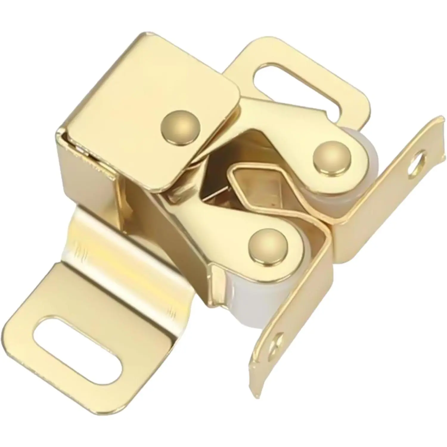 4PCS Metal Furniture Hardware Cabinet Magnetic Locks - Effortless Closing, Dual Ball Bearing Construction, Baby-Safe Latch, Quick-Easy Screw Installation, Rust-Proof, Secure Cabinet Magnets for Kitchen, Bathroom Childproofing