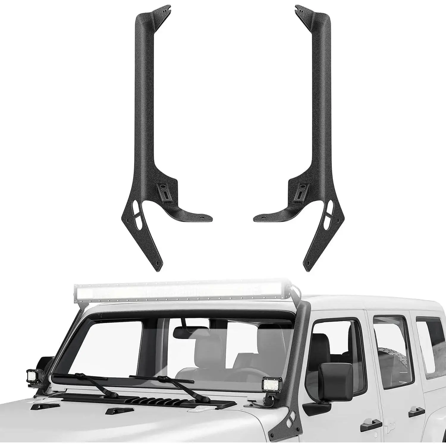 Nilight 52-Inch Car Light Bar & Carbon Steel Light Pods A-Pillar Mounts - Easy-Installation, Paint Protection Automotive Car Accessories for 2018-2024 Jeep Wrangler JL/JLU, Gladiator JT Trucks, Vehicle
