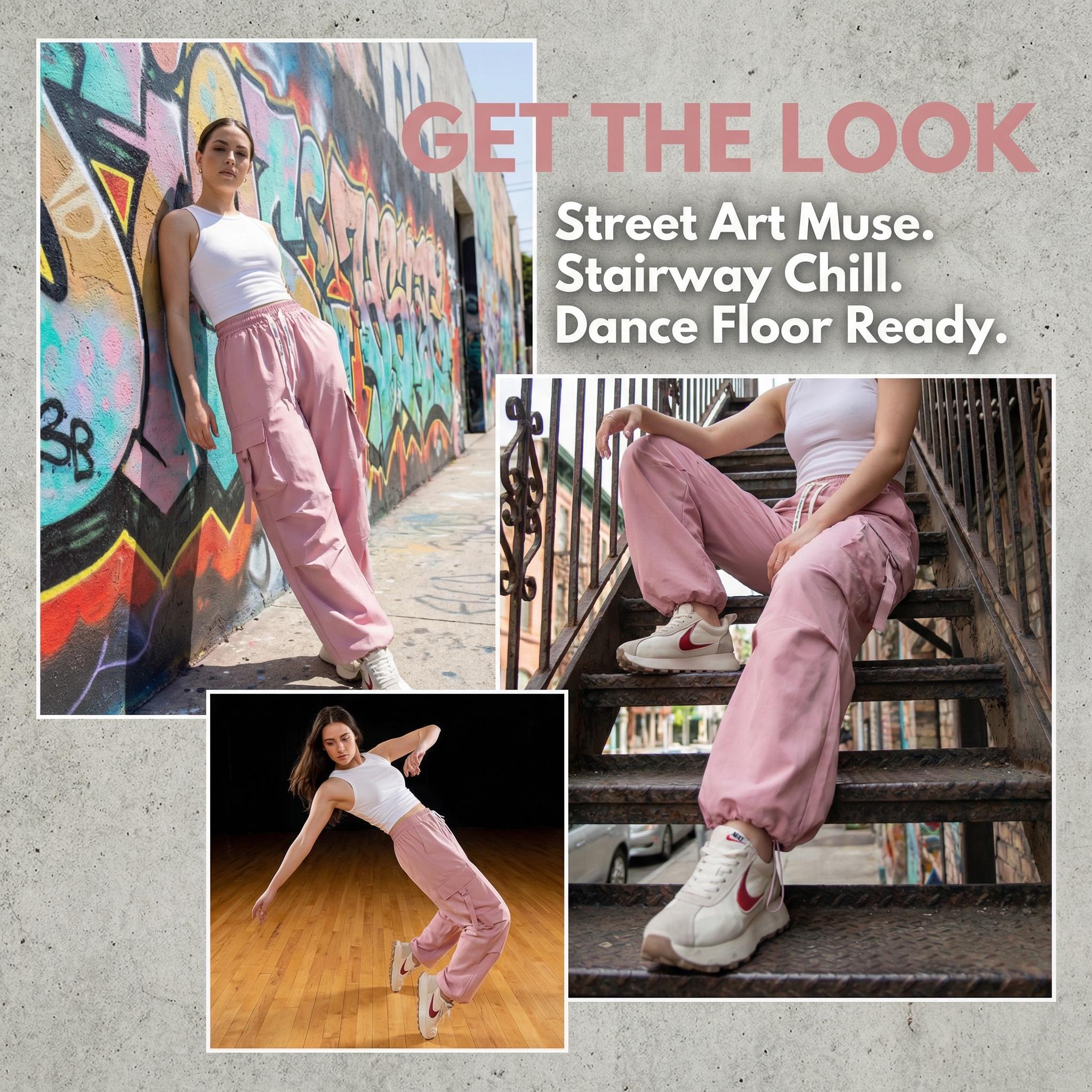 cargo pants women,baggy pants,Women's Loose Work Pants Wide Leg High Waist Sports Leisure Pants with Pockets - Comfortable for Daily Wear, Multifunctional, Diverse Colors, Breathable Sports Underwear, All Seasons, Plain Pattern, Womenswear Bottom