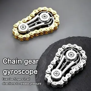 Fingertip gyroscope flywheel adult mechanical decompression toy handle decompression artifact chain rotating gear linkage