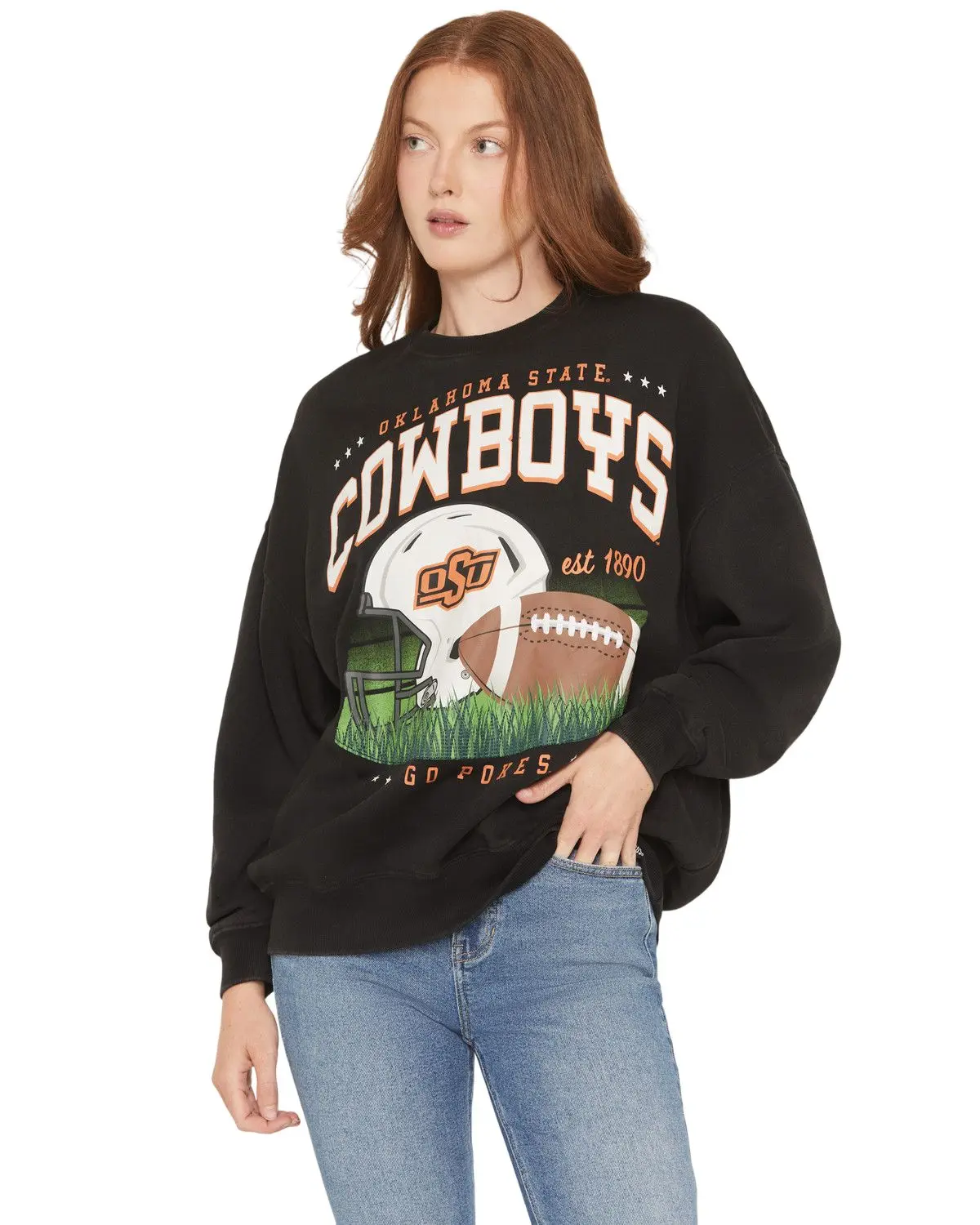 Gameday Women's Women'S Oklahoma State Cow Helmet Embroidered Graphic - Okst-Malonemm-Ofc405