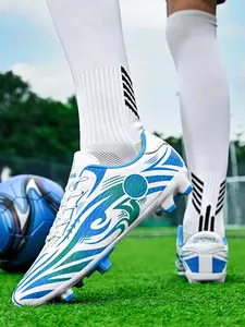 1 Pair Unisex Multi-Ground Football Training Shoes Breathable Upper Long Studs Anti-Slip Flexible Turning Wear-Resistant Stable For Match And Training