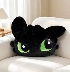 MINISO How to Train Your Dragon Toothless Plush Pillow,Night Fury Head Cushion, Large 21.65"x15.74" Soft Stuffed Animal Throw Pillow for Sofa Bed, Cute Room Decor Gift for Fans & Kids,Birthday Gift Holiday Gift(1pc)Summerwins