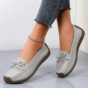 New Loafers Casual Women's Flat-Heeled Shoes Soft Bottom Soft Surface Mom Shoes Comfortable Women's Gommino