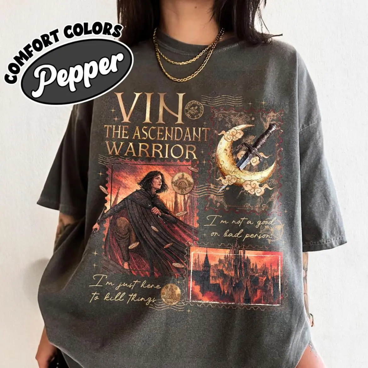 Mistborn Vin Bookish Shirt Comfort Colors, Vintage Luthadel City TShirt, Vin The Ascendant Warrior Shirts, Brandon Sanderson Book Merch, Soft Touch, Feels Like a Favorite, Vintage Fashion, Classic Styles for Everyone