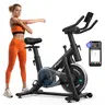 Merach Exercise Bike with New RPM Game Mode for Home Stationary Bike Enhanced Electronic with Holder Silent Belt Drive and Comfortable Seat Cushion for Cardio Workout Exclusive App ,Tablet Mount and Fitness Courses BackToSchool