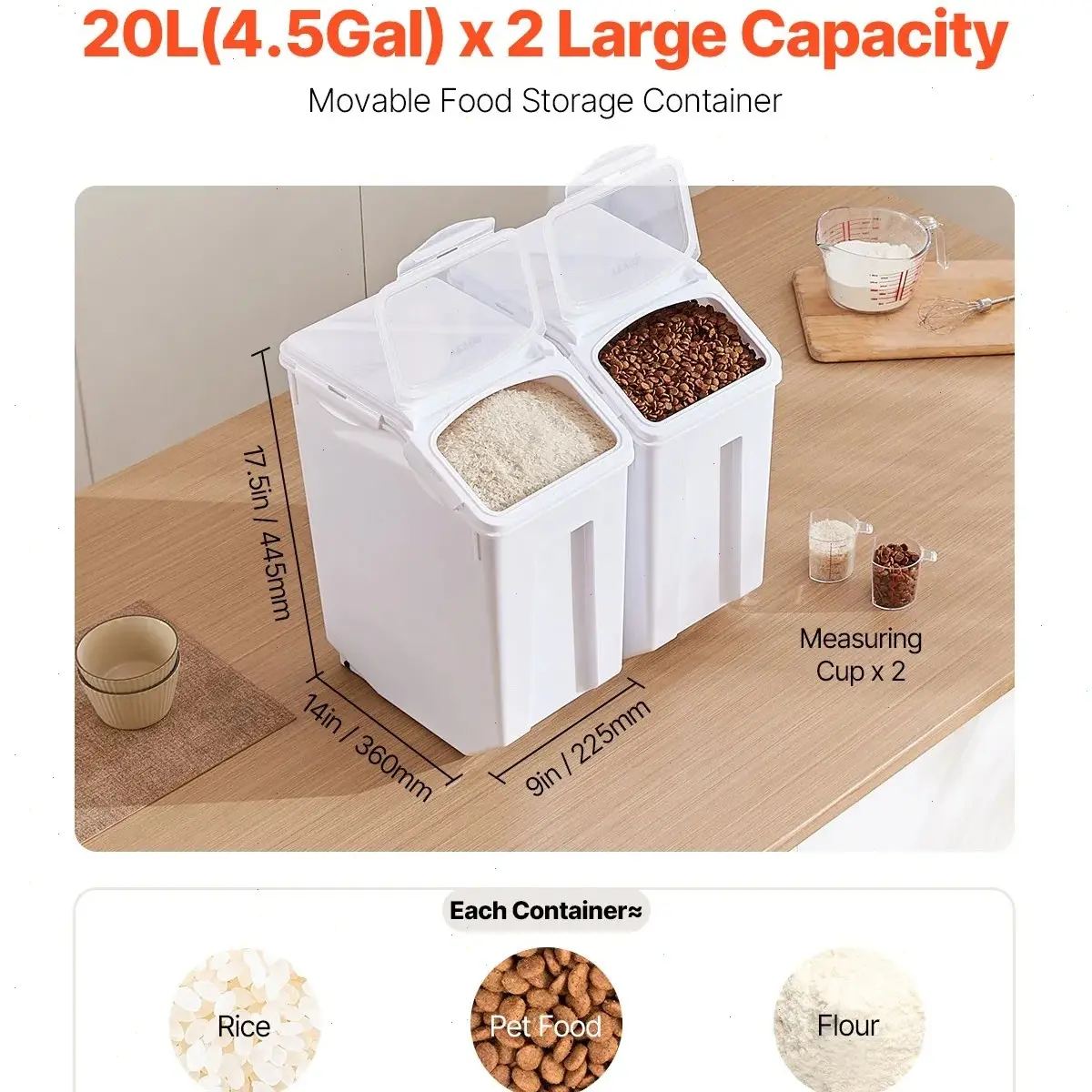 40 L with 2 Measuring Cups