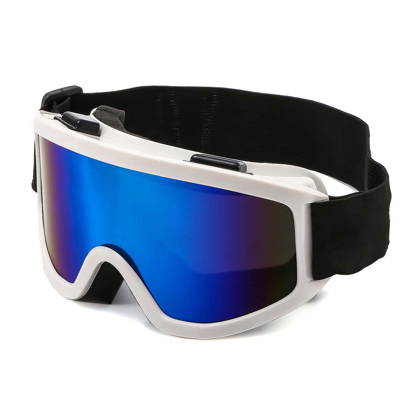 Outdoor Sports Goggles, Large Frame with Colorful PC Lens for Skiing & Snowboarding - Windproof, Anti-Glare, UV-Protective, Ski Gear, Sun Protection, Ergonomic, High Quality Material, Reflective, Anti-Glare For Clearer Sight, Unisex, Uv-Protection Lens, W