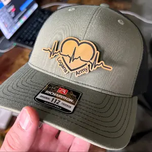 Custom Leather Patch Hat with Logans Army Design for Men