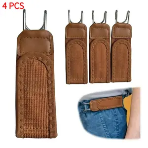 4-Pack No Buckle Elastic Belt for Men & Women – Adjustable Stretch Waist Belt with Metal Hook, Low Profile Comfort Belt for Jeans, Shorts & Outdoor Wear