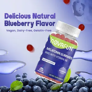 6mg Melatonin Gummies with Vitamin B6, Vegetarian & Gluten-Free, Blueberry Flavor, 60 Count neuro gum feminine ph balance ounce hope sugarfina