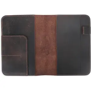 Refillable Medium A5 Leather Journal Cover 5.75"x8.25", Leather Bound Notebook Cover for Travelers Writers, Perfect Gift for Anyone (Brown)