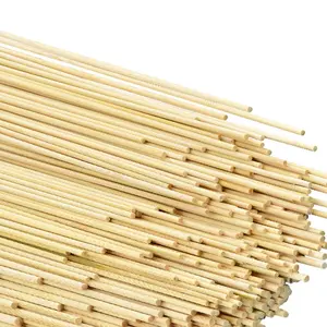 Unfinished Bamboo Sticks Dowel Rods Wood Sticks Wooden Dowel Rods for DIY Crafts, Tiered Cakes (100PCS)
