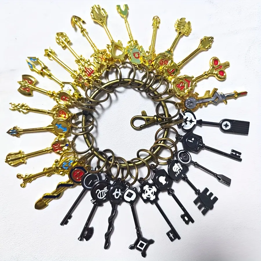 Zodiac Keychain Set: 12 Astrological Keys with Charm, Magician Lucy Star Spirit Summoning, Zinc Alloy, Art & Crafts, Collectible