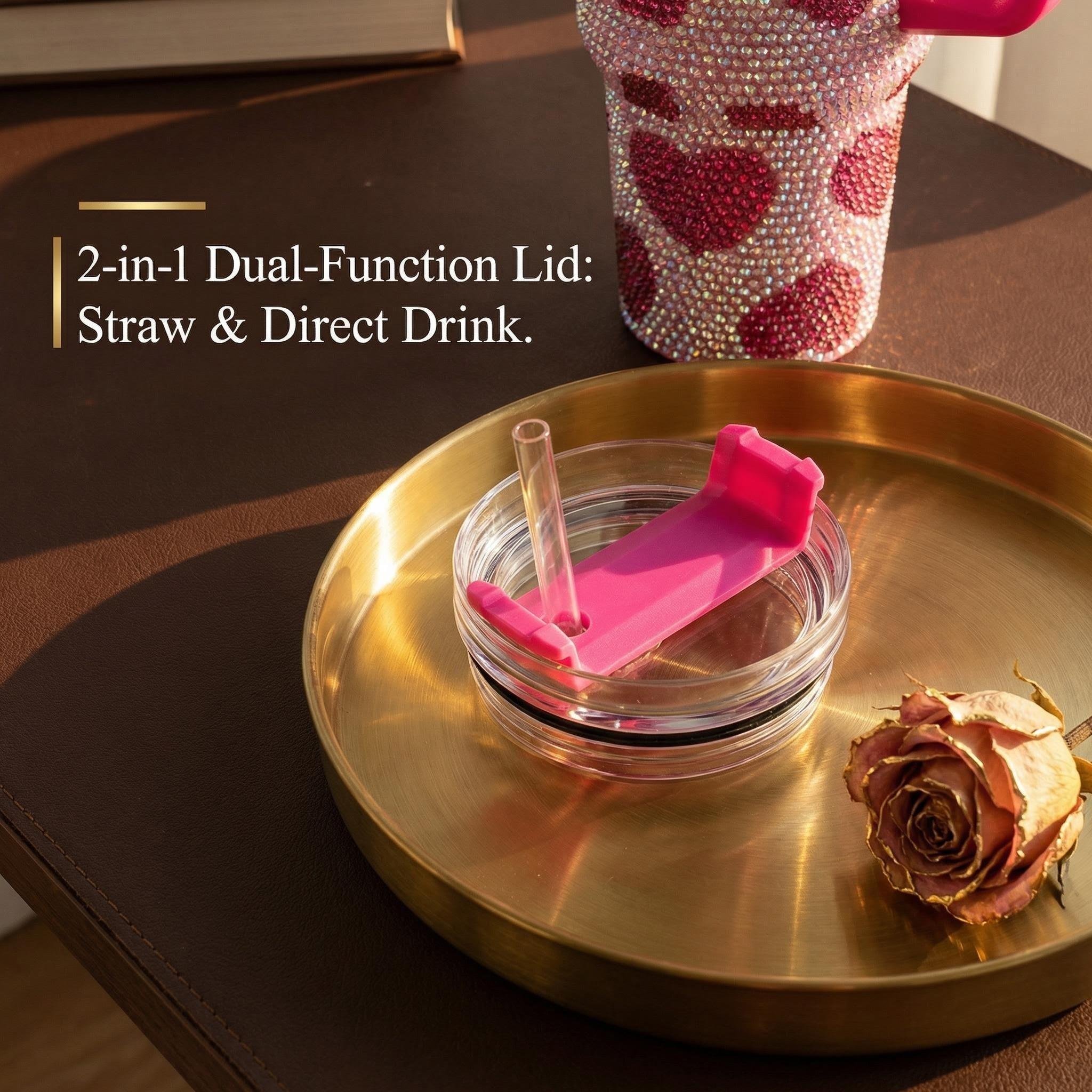 40oz Gradient Glitter Rhinestones Tumbler with Handle - Bling Stainless Steel Water Bottle for IceCoffee, CarAccessories & GymEssentials | Sparkly Diamond Studded Travel Mug for Women, Perfect Birthday Gifts